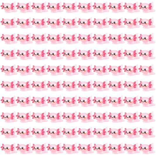 Pink Mini Axolotl Resin Figurines – 24 Pack
