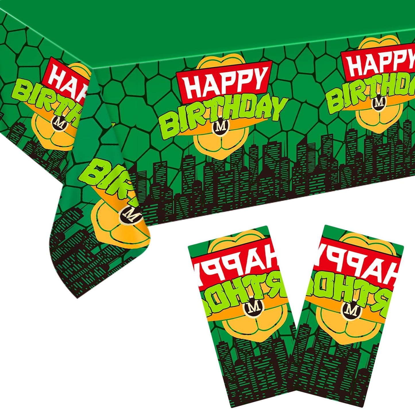 Ninja Turtle-Inspired Plastic Party Tablecloths – 2 Pack