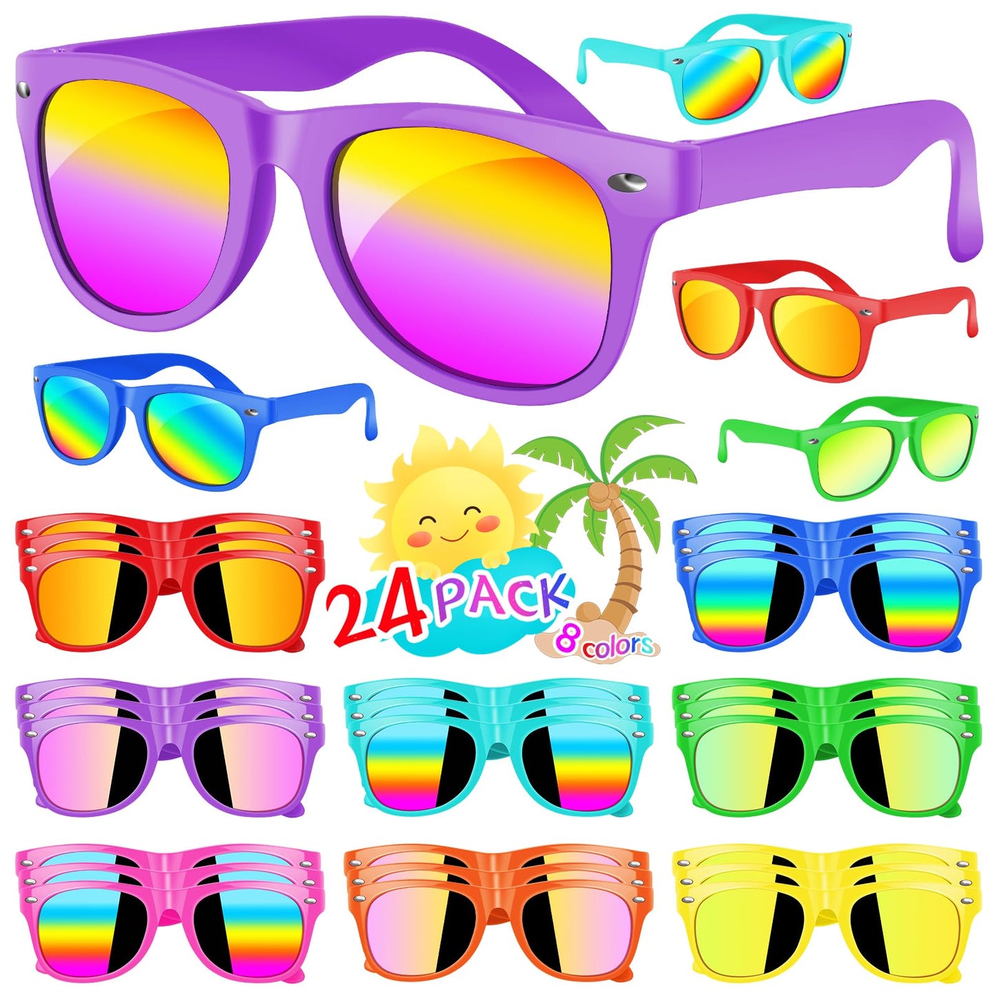 Neon Kids Party Favor Sunglasses Set
