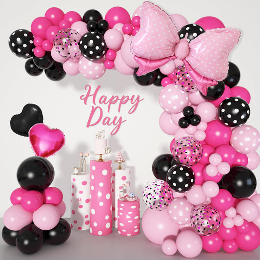 Pink Mouse Balloon Garland Arch Kit – 112 Piece