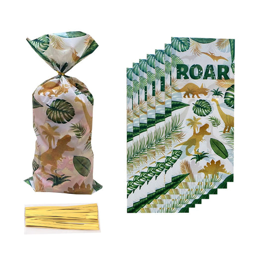 Dinosaur Cellophane Party Favor Bags - 50 ct
