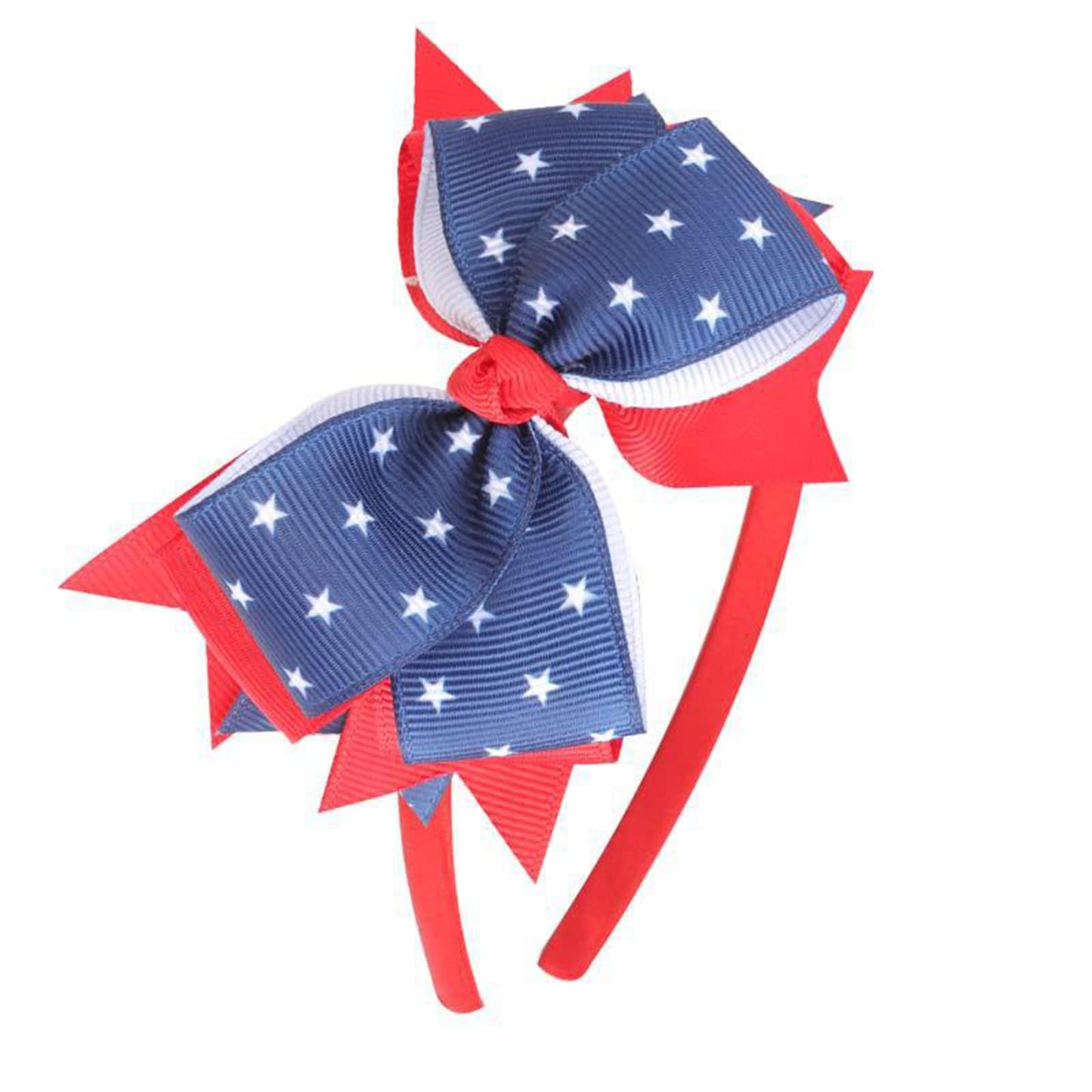 Patriotic Red, White & Blue Bow Headband for Girls – 4th of July