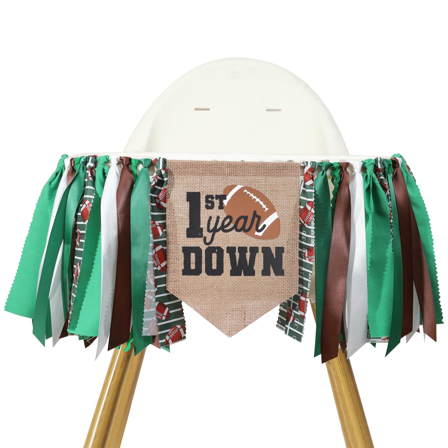 Football 1st Year Down Birthday High Chair Banner