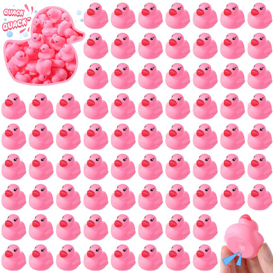 Pink Rubber Ducks Mini Bath Toys - 200 ct
