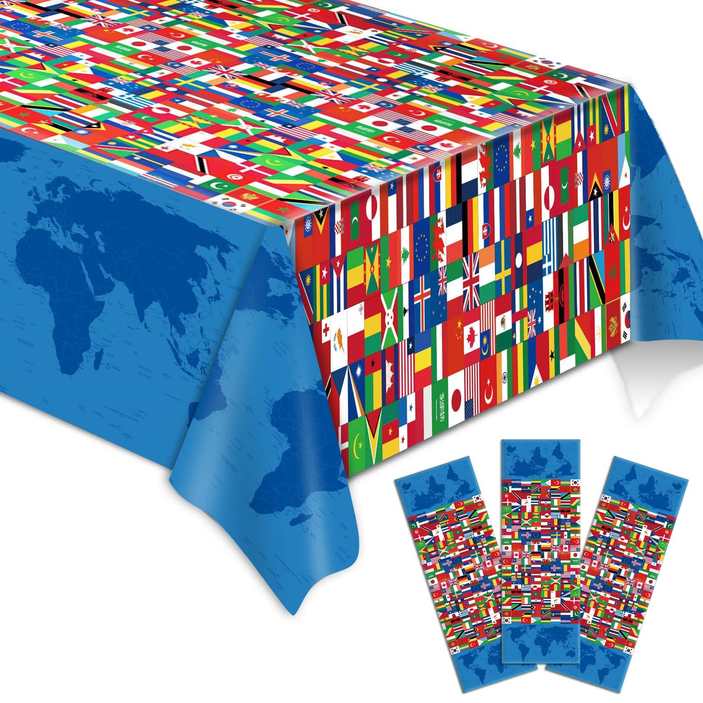 International Flag Party Tablecloths – 3 Pack, World Theme