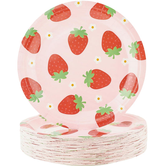 Strawberry Summer Dessert Plates – 50 Pack