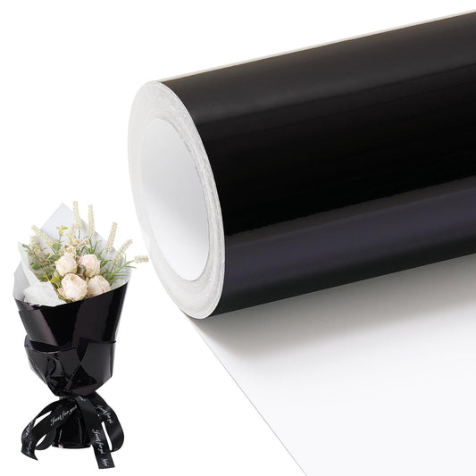 Black Metallic Wrapping Paper Roll – 17 Inch x 49 Feet
