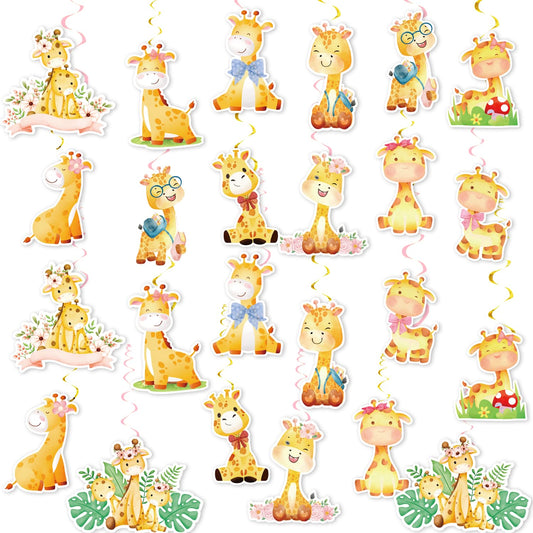 Giraffe Hanging Swirl Ceiling Decorations - 24 ct