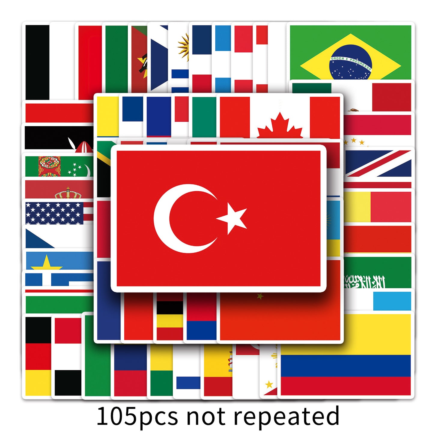 105 Country Flag Stickers for Creative Projects