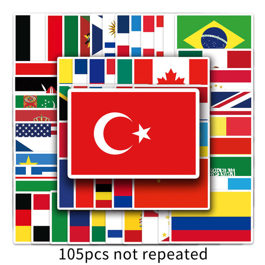 105 Country Flag Stickers for Creative Projects