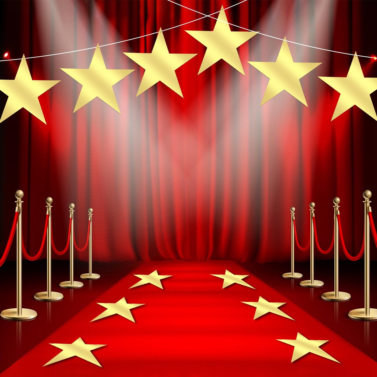 Large Gold Star Cutouts – 80 Pack, 11 Inch, Hollywood Theme