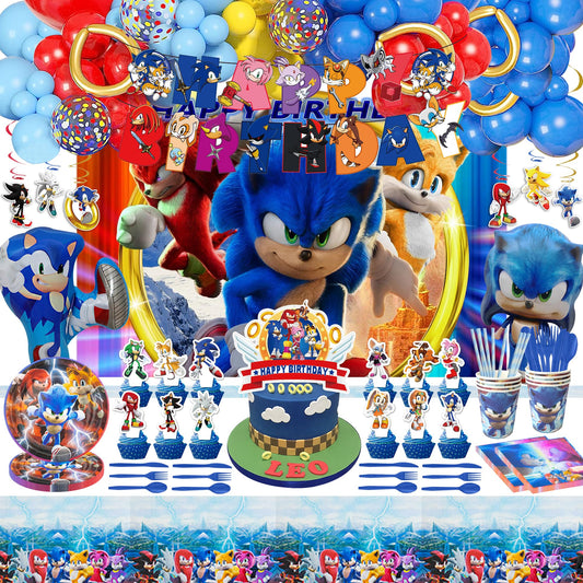 Birthday Party Kit with Tableware, Balloons & Decorations