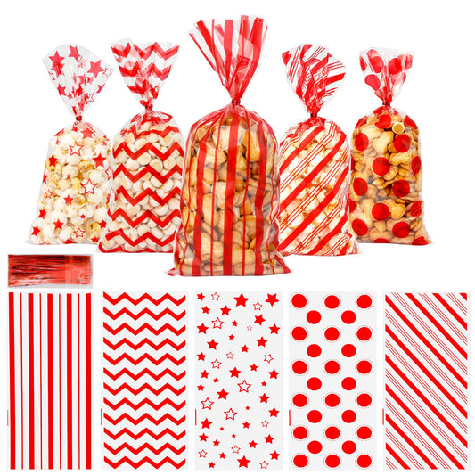 Red Cellophane Party Treat Bags