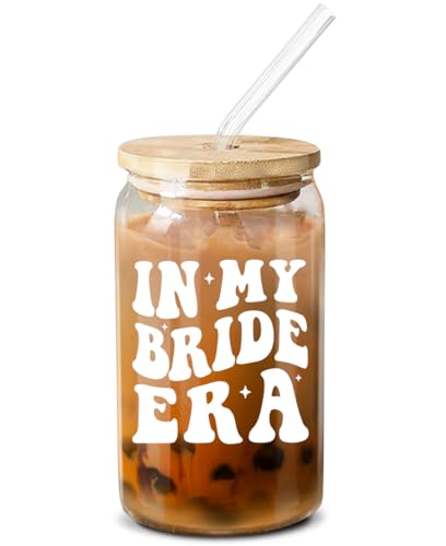Bride-to-Be 16oz Coffee Glass Tumbler with Bamboo Lid