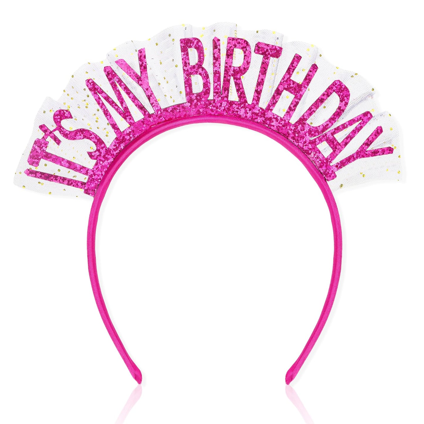 Rose Pink It's My Birthday Glitter Headband for Women & Girls