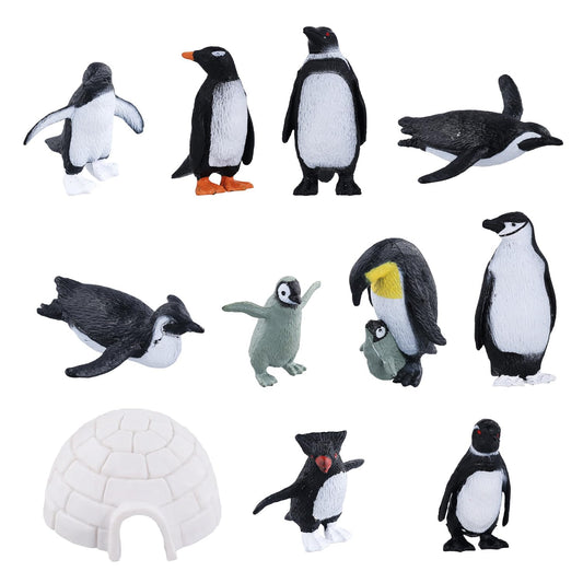 Mini Penguin Figurines – 11 Pack, Realistic PVC