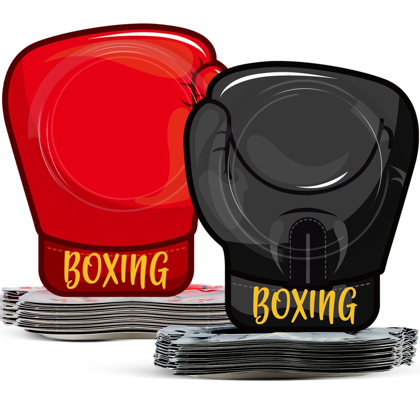 Boxing Gloves Paper Plates – 48 Pack