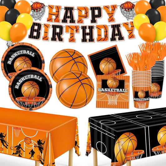 Basketball Birthday Party Tableware & Decoration Kit - 139 ct
