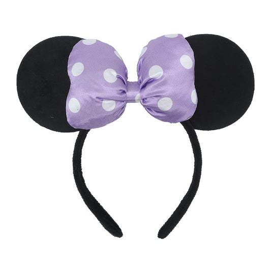 3D Purple Satin Bow Velvet Mouse Ear Headband for Women & Girls