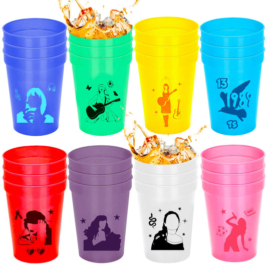 Pop Singer Reusable Plastic Party Cups 24 Pack