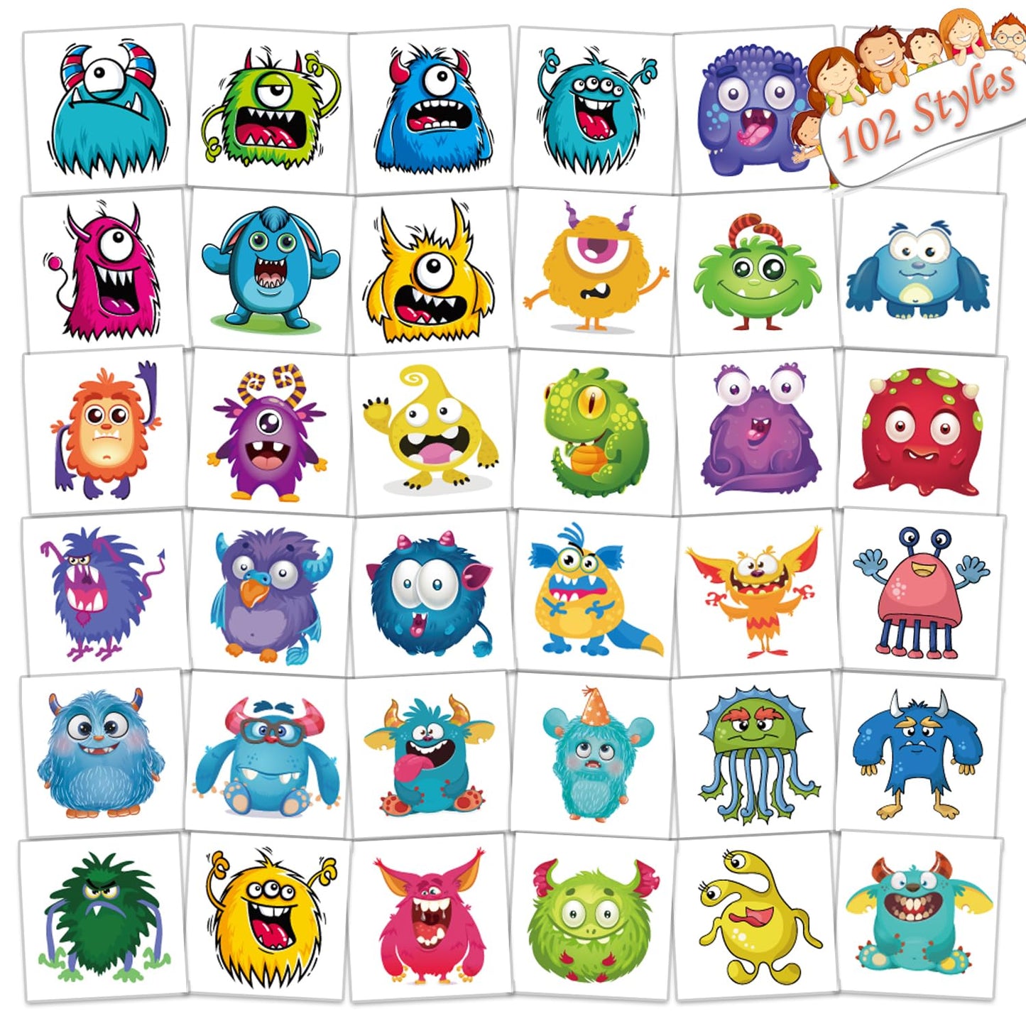 Little Monster Temporary Tattoos – 102 Pack