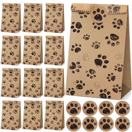 Dog Paw Print Gift Bags 36-Pack Party Favor Treat Bags