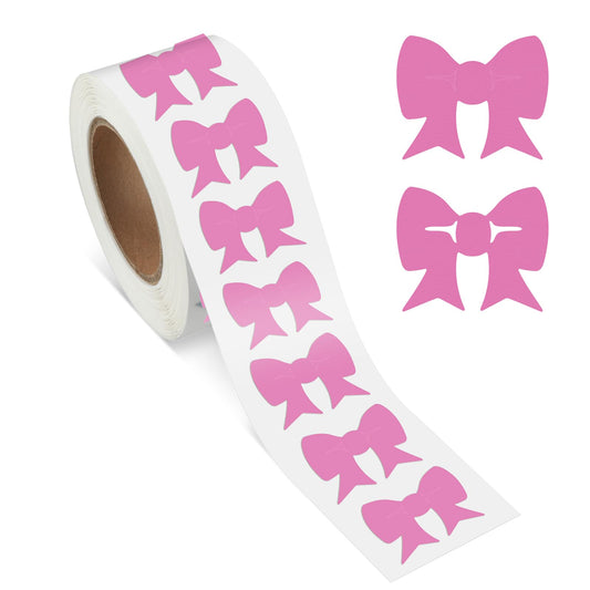 Pink Bow Stickers Self-Adhesive Body Stickers - 500 ct
