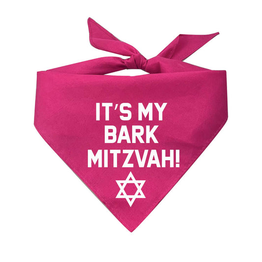Its My Bark Mitzvah Triangle Dog Bandana (Pink OS 162)