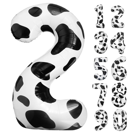 Cow Print Number 2 Balloon – 40 Inch, Moo Moo I'm Two