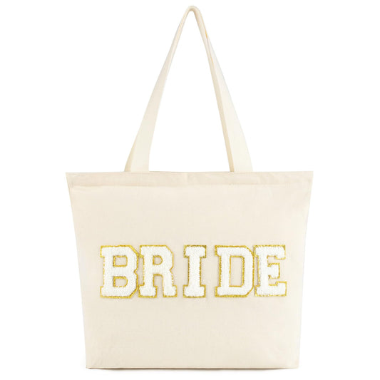 Bride Tote Bag White Bridal Shower Gifts Wedding Party Essentials
