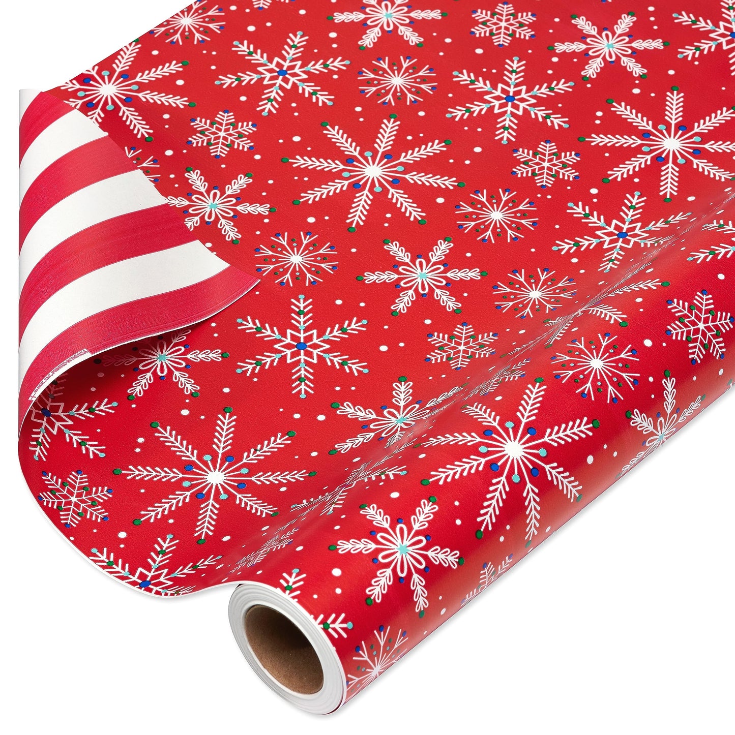 Reversible Red Christmas Wrapping Paper Jumbo Roll – 30 x 70 Ft
