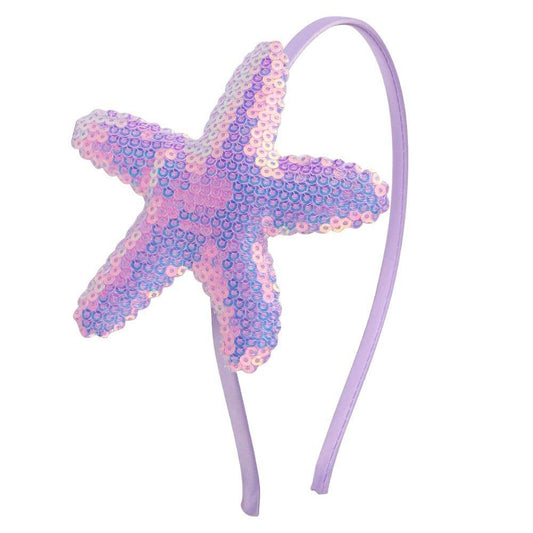 Light Purple Glitter Sequin Starfish Party Headband