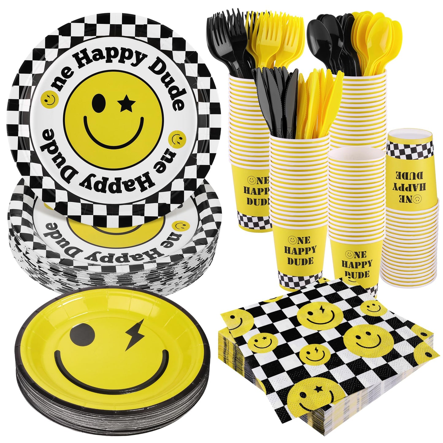 One Happy Dude 1st Birthday Party Tableware Set - 400 ct