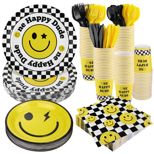 One Happy Dude 1st Birthday Party Tableware Set - 400 ct