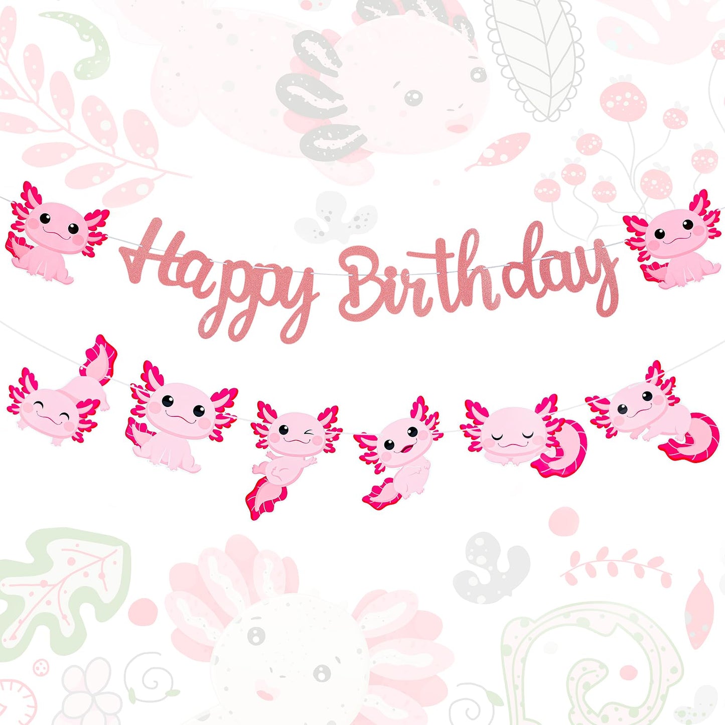 Axolotl Happy Birthday Banner – 2 Pack, Pink