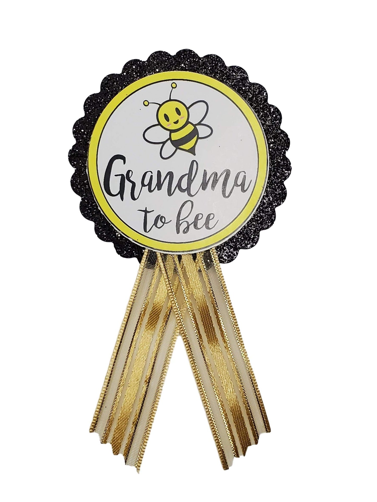Bee-utiful Grandma-to-Be Handmade Baby Shower Pin Bee Badge for Nona to wear Sprinkle Gender Reveal by Amys Bubbling Boutique