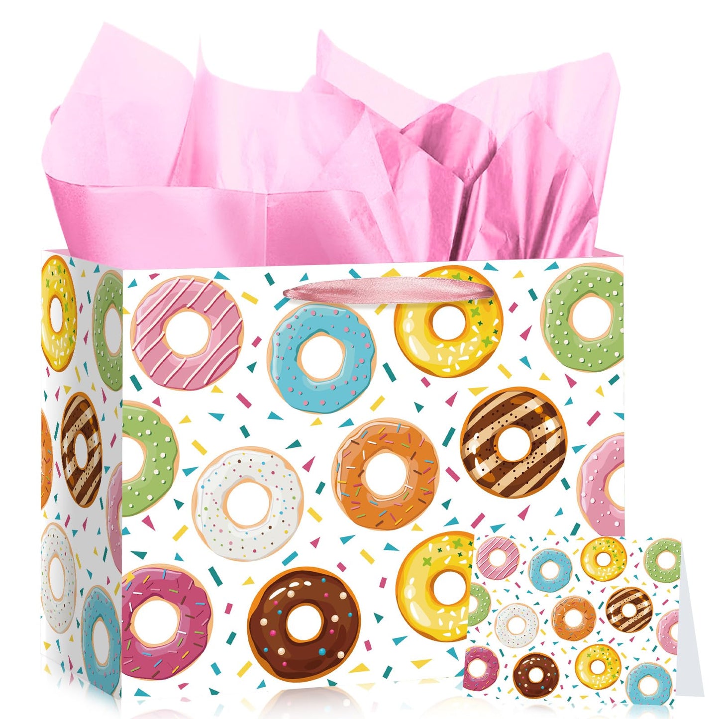 Donut Ice Cream Gift Bag with Card & Tissue Paper