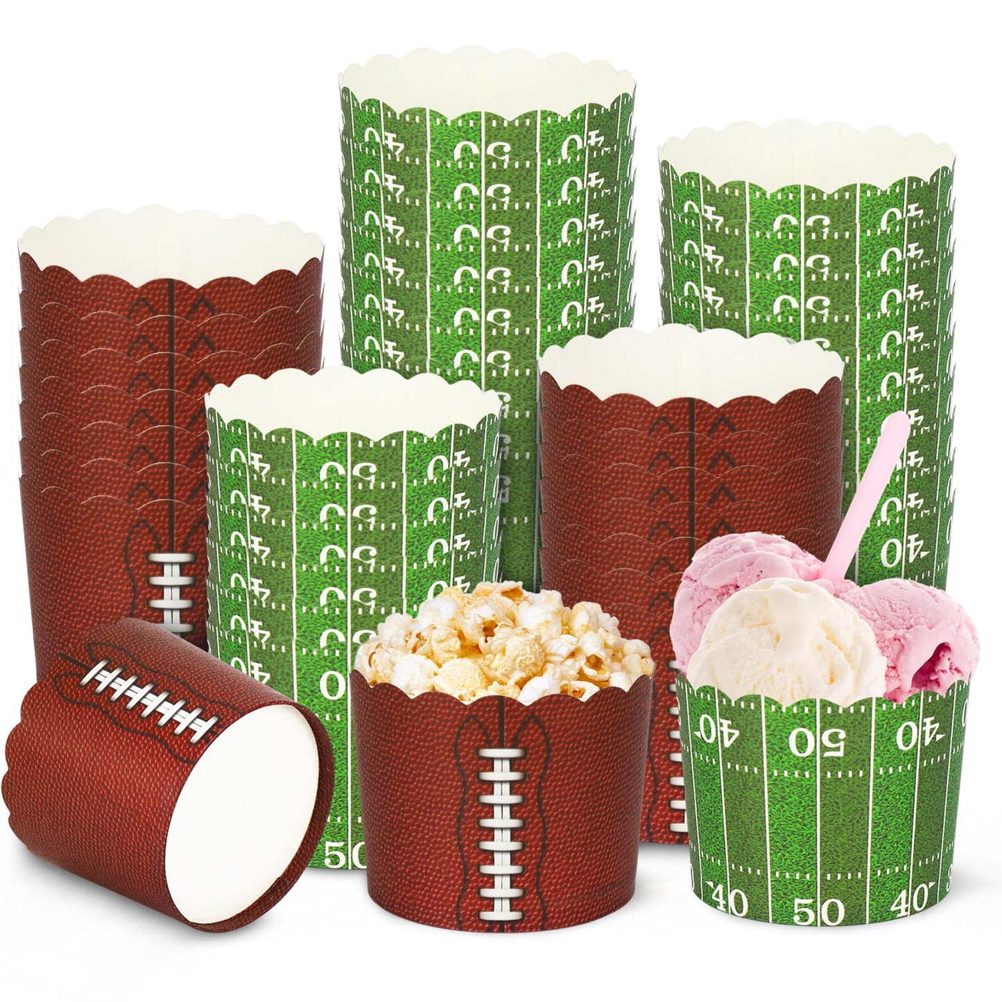 Football Paper Cupcake Wrappers Sports Party Baking Cups - 100 ct