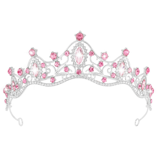 Shiny Pink Rhinestone Birthday Queen Tiara