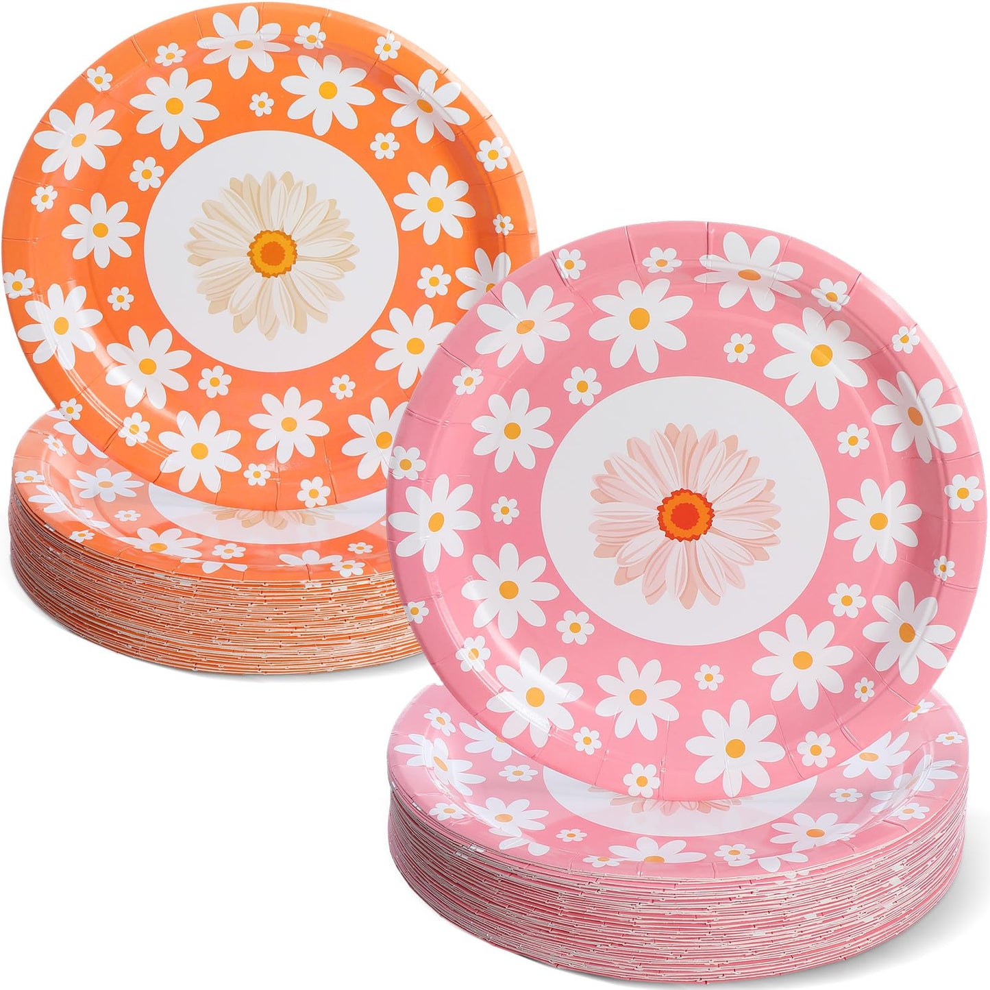 Retro Daisy Disposable Dinner Party Plates