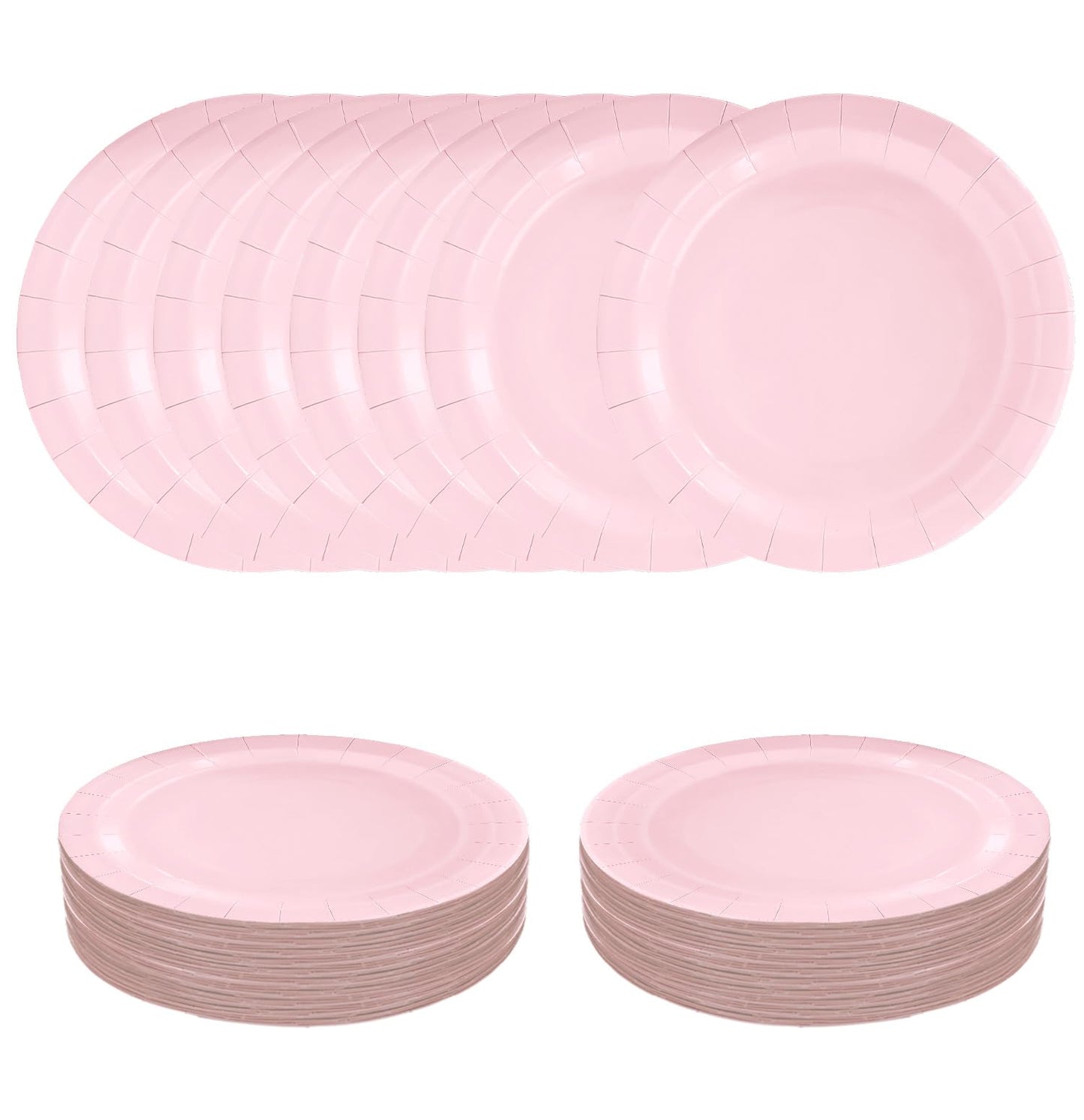 Light Pink Disposable Paper Plates 9 Inch