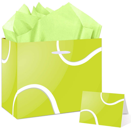 Tennis Party Gift Bag with Greeting Card & Tissue Paper