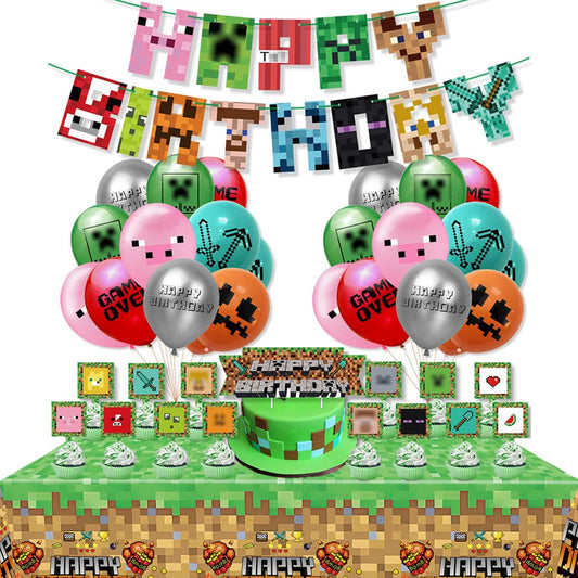 Pixel Video Game Birthday Decoration Kit