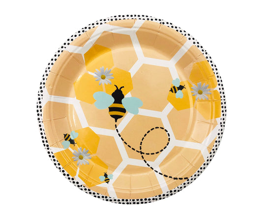 Bumble Bee Paper Dessert Plates 7 Inch – 50 Pack