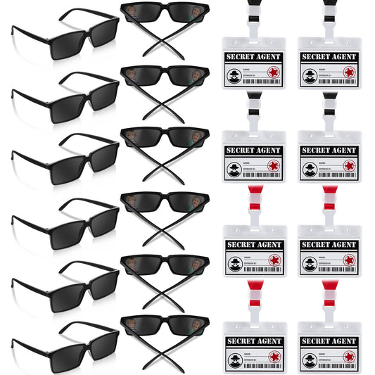 Secret Agent Name Tags & Mirror Sunglasses – 24 Piece, Detective Party