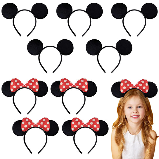 Mouse Ear Headbands Party Set (10pcs Red & Black)