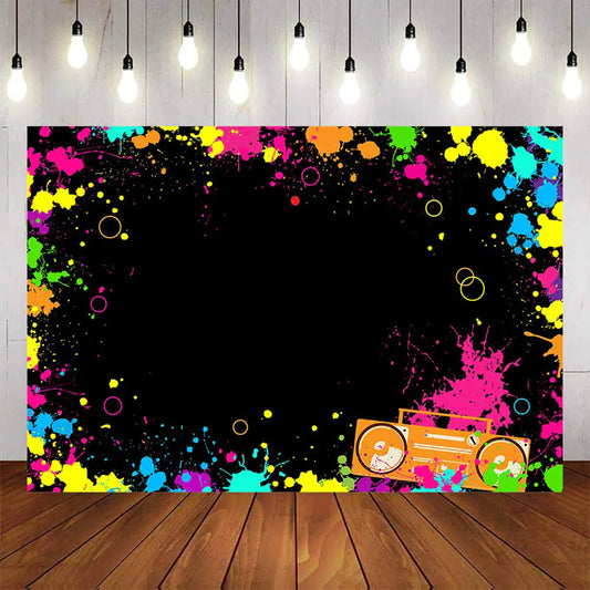 Let's Glow Neon Party Backdrop – 5 x 3 Ft