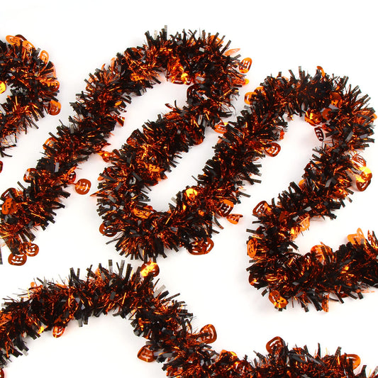 Halloween Tinsel Garland Pumpkin Decor