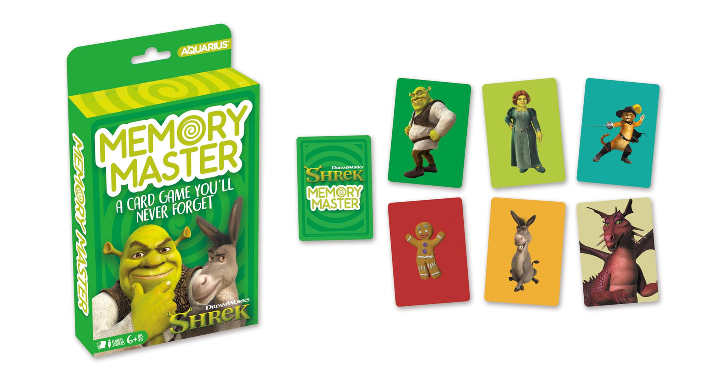 AQUARIUS Shrek Memory Master Card Game- Fun Family Party Game for Kids Teens & Adults - Entertaining Game Night Gift - Officially Licensed Shrek Merchandise