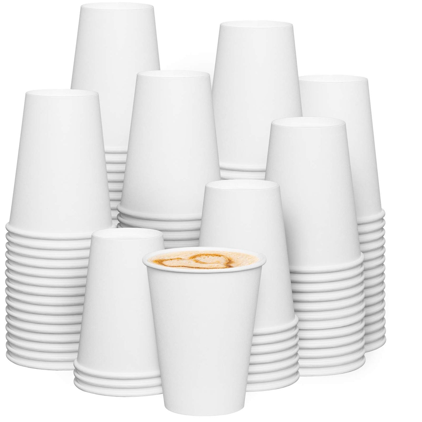 White Paper Disposable Hot Coffee Cups